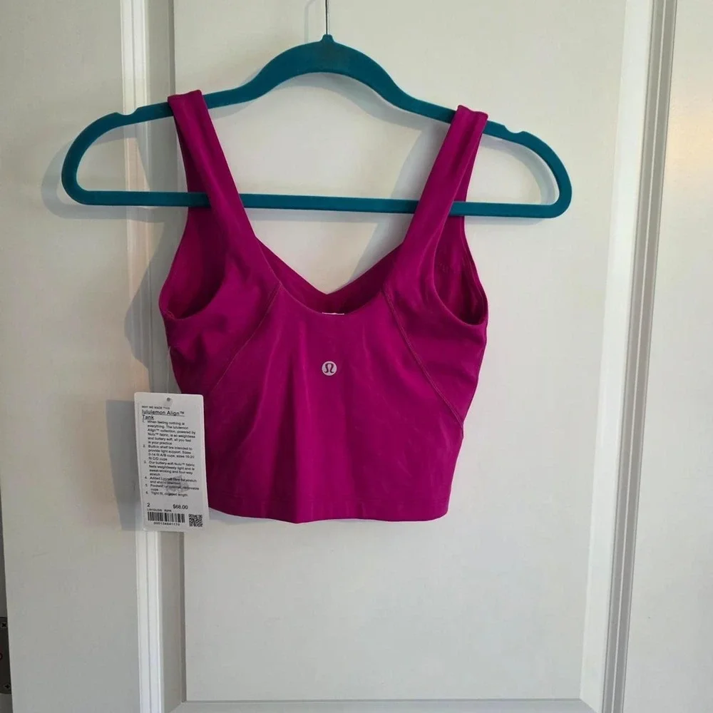 Lululemon sporty Align Tank in bright neon ripened raspberry pink